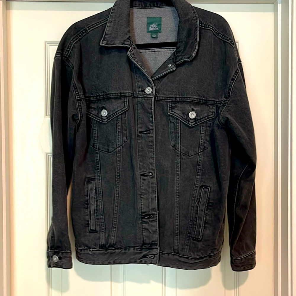 Oversized black jean jacket